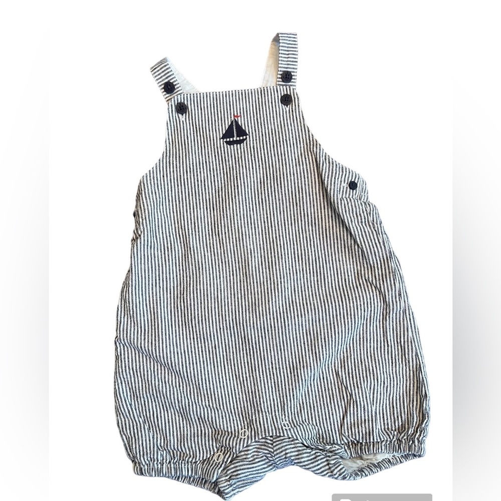 Janie and Jack stripped overalls. Size 12-18 months.
